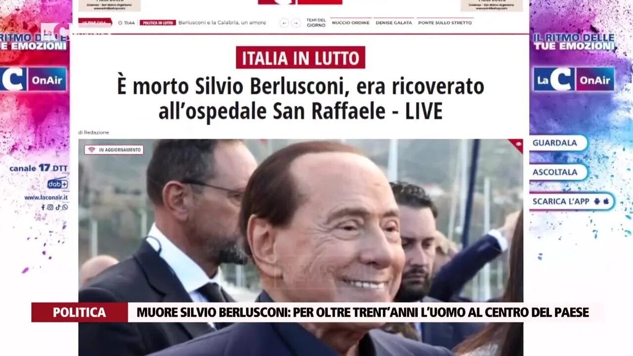 Muore Silvio Berlusconi: per oltre trent’anni l’uomo al centro del paese