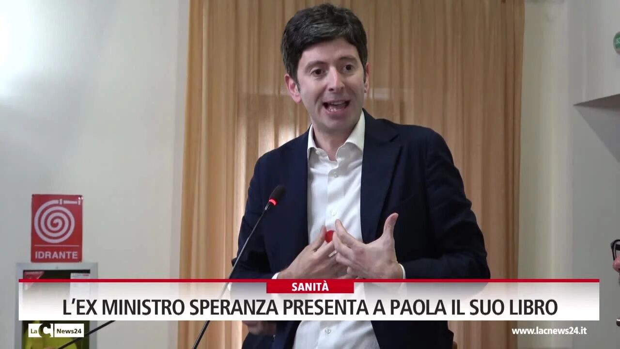 L’ex Ministro Speranza presenta a Paola il suo libro