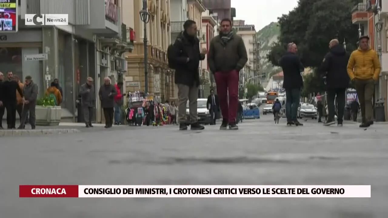 Consiglio dei Ministri, i crotonesi critici verso le scelte del governo