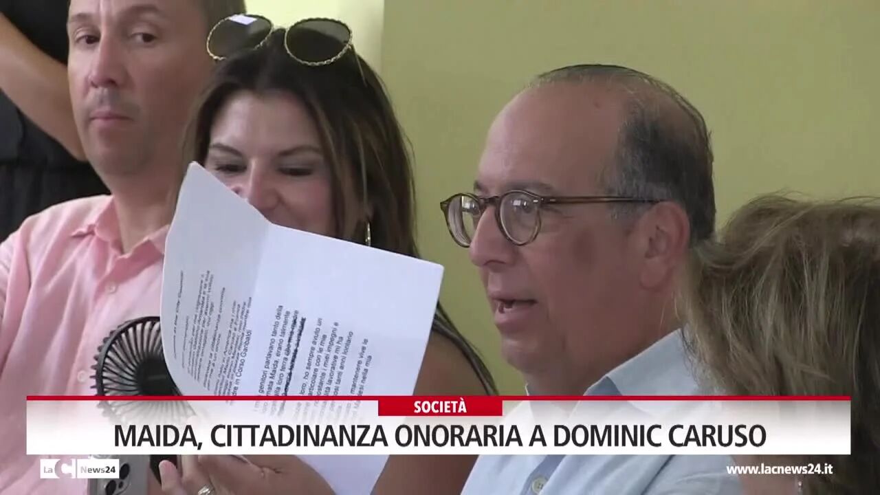 Maida, cittadinanza onoraria a Dominic Caruso