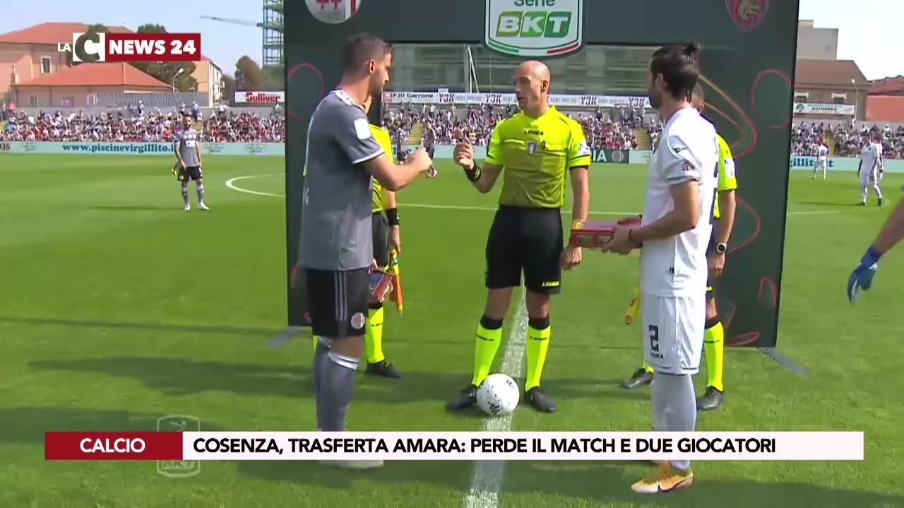 Cosenza, trasferta amara: perde il match e due giocatori