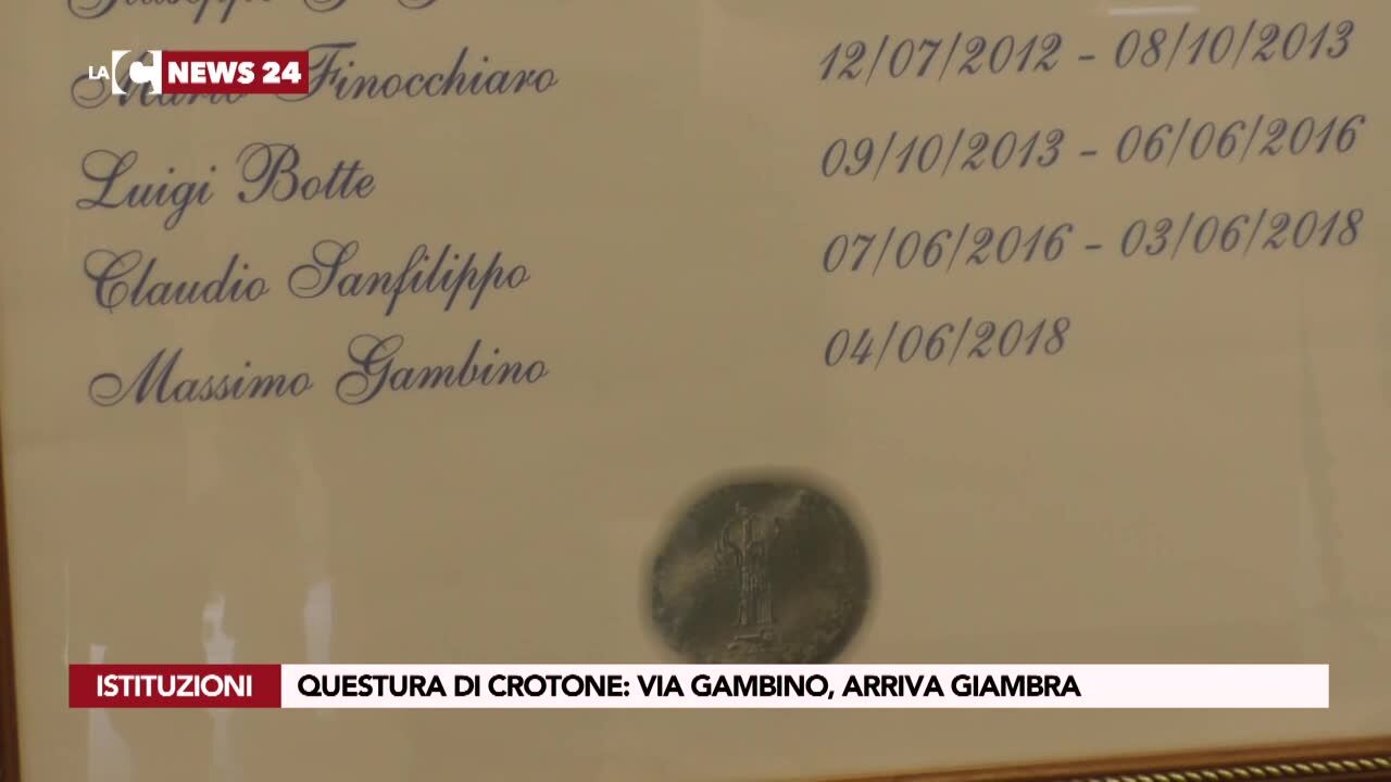 Questura di Crotone: via Gambino, arriva Giambra