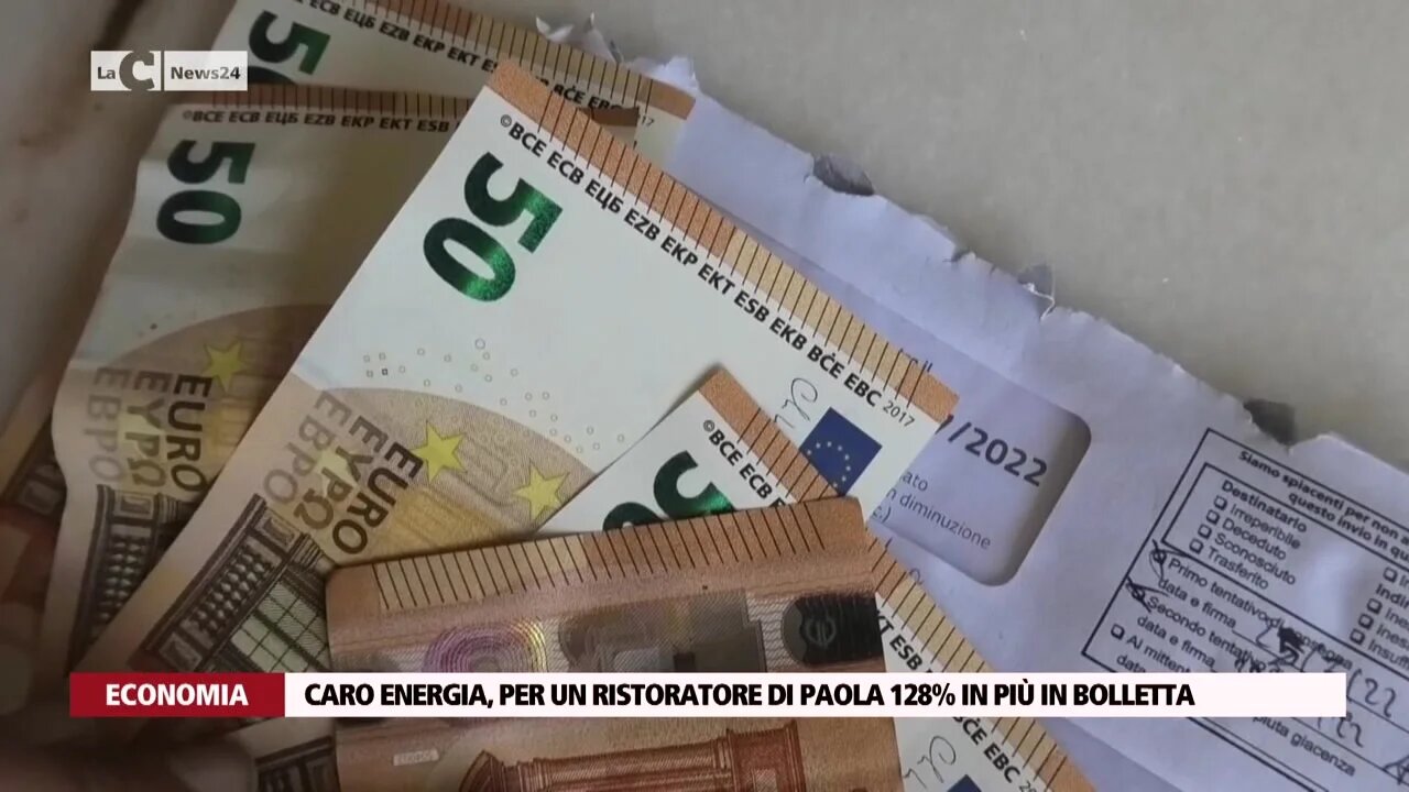 Caro energia, per un ristoratore di Paola 128% in più in bolletta