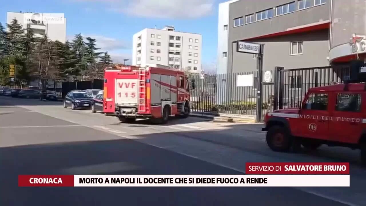 Morto a Napoli il docente che si diede fuoco a Rende