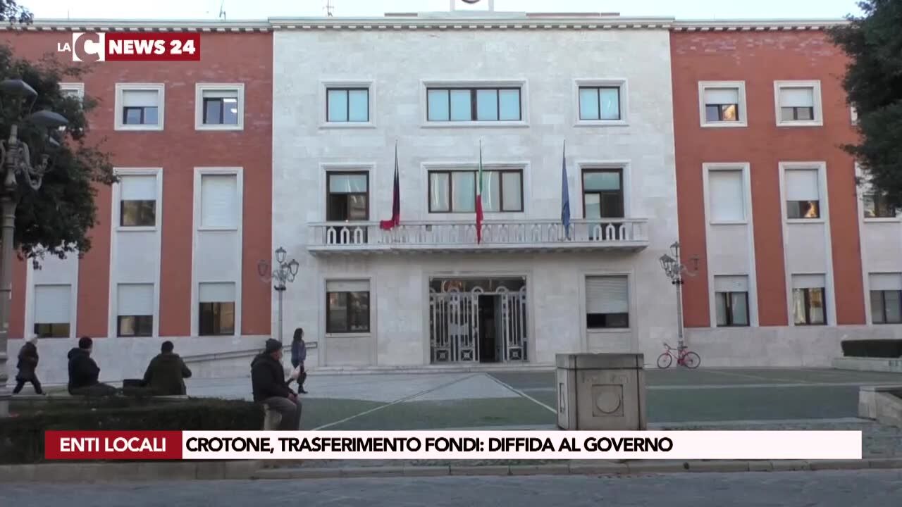 Crotone, trasferimento fondi: diffida al governo