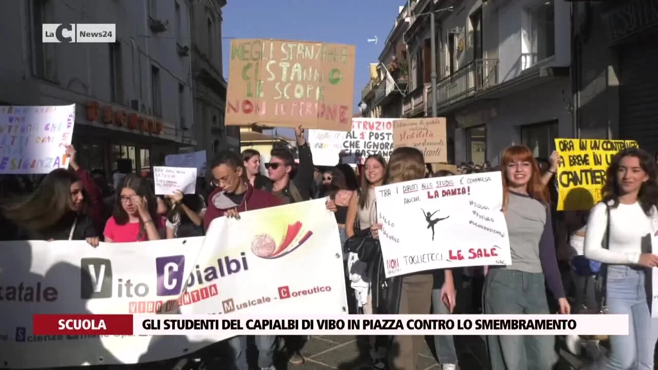 Gli studenti del Capialbi di Vibo in piazza contro lo smembramento