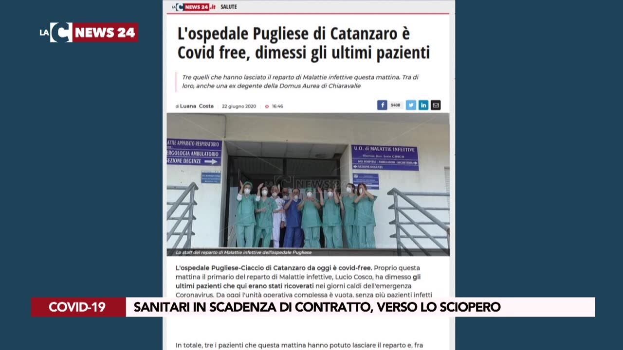 Sanitari in scadenza di contratto, verso lo sciopero