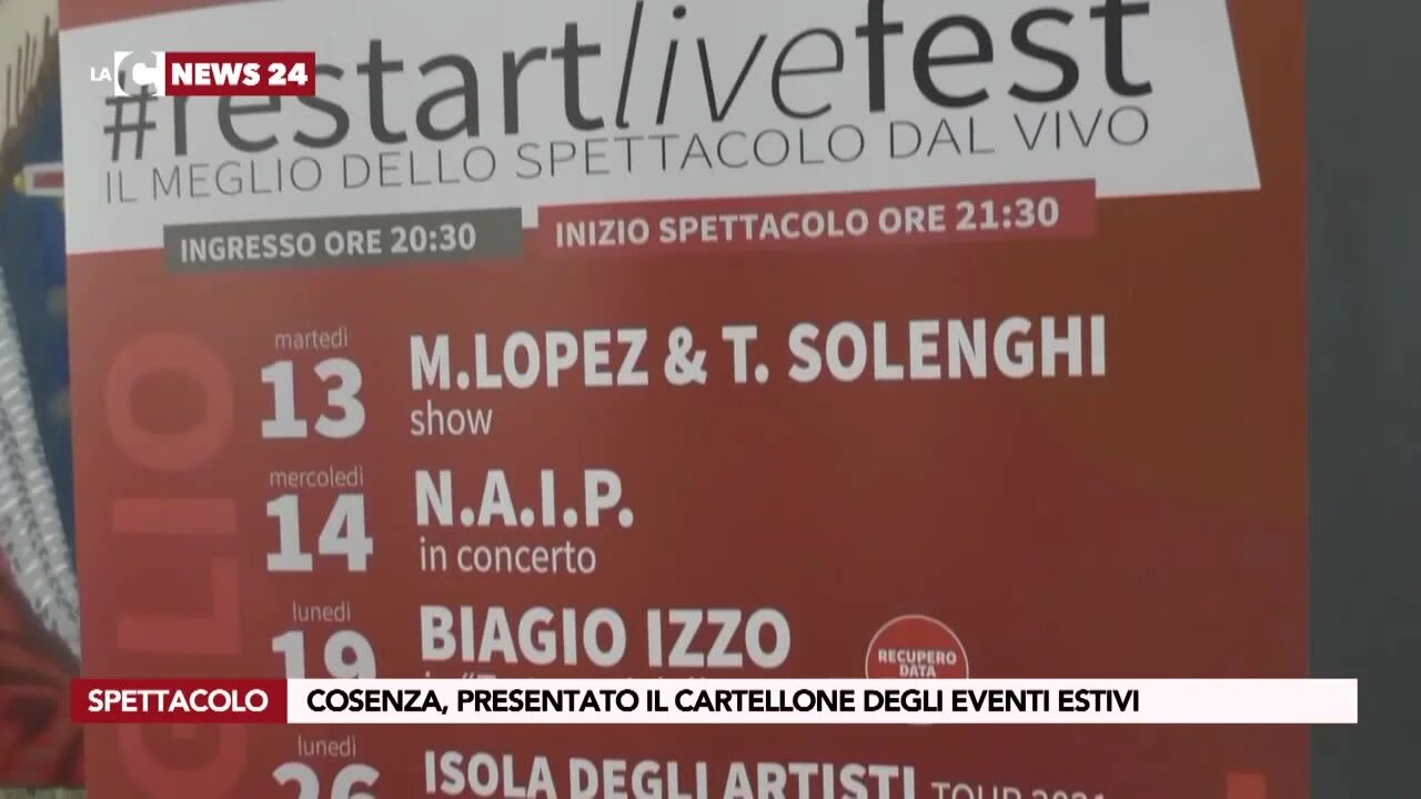 RestartLiveFest, a Cosenza lo spettacolo riparte: un'estate di teatro e musica