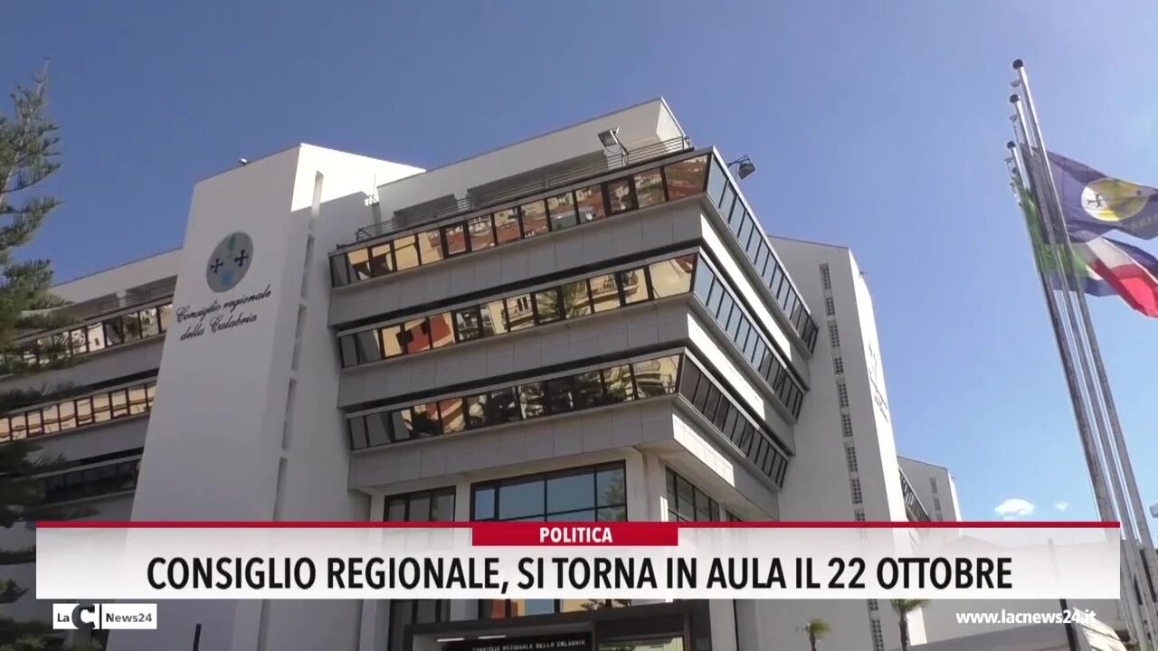 Consiglio regionale, si torna in aula il 22 ottobre