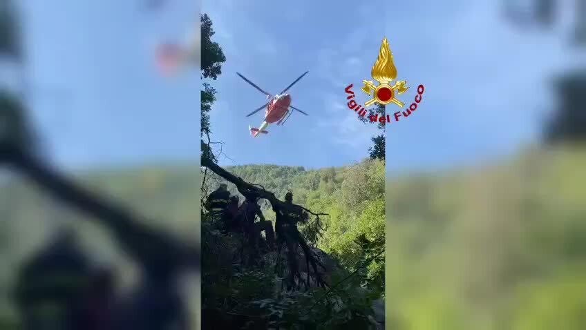 Nardodipace, spettacolare intervento dei vigili del fuoco: salvati due turisti belgi che si erano avventurati nei boschi delle Serre - VIDEO