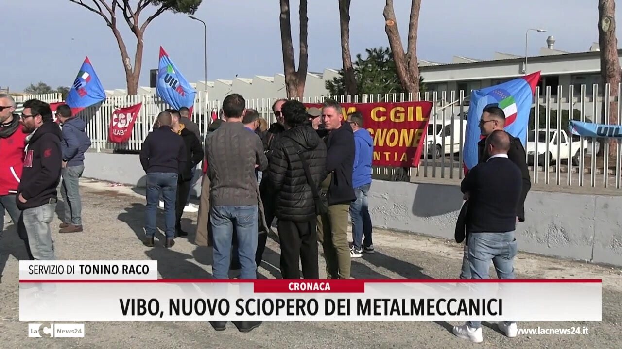Metalmeccanici in sciopero anche a Vibo Valentia: «Chiediamo salari più alti e riduzione dell'orario di lavoro» - VIDEO