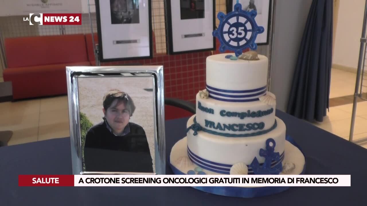 A Crotone screening oncologici gratuiti in memoria di Francesco