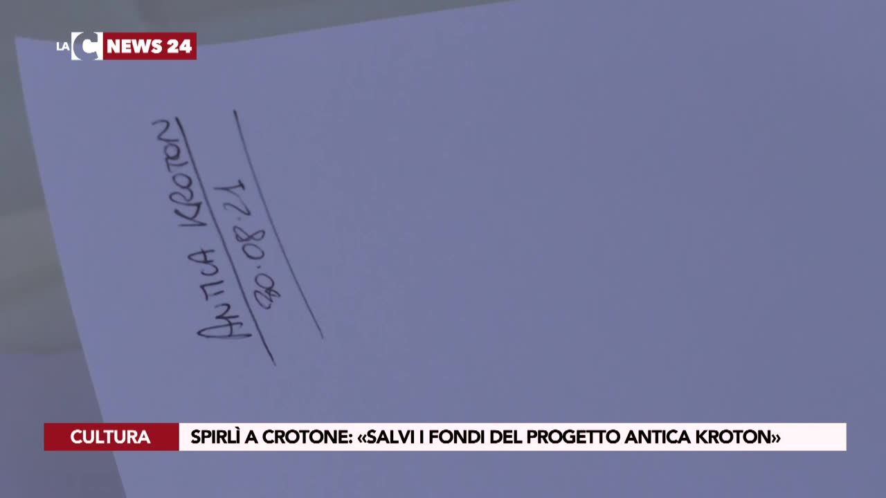 Spirlì a Crotone: «Salvi i fondi del progetto antica Kroton»