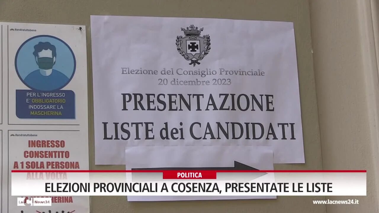 Elezioni provinciali a Cosenza, presentate le liste