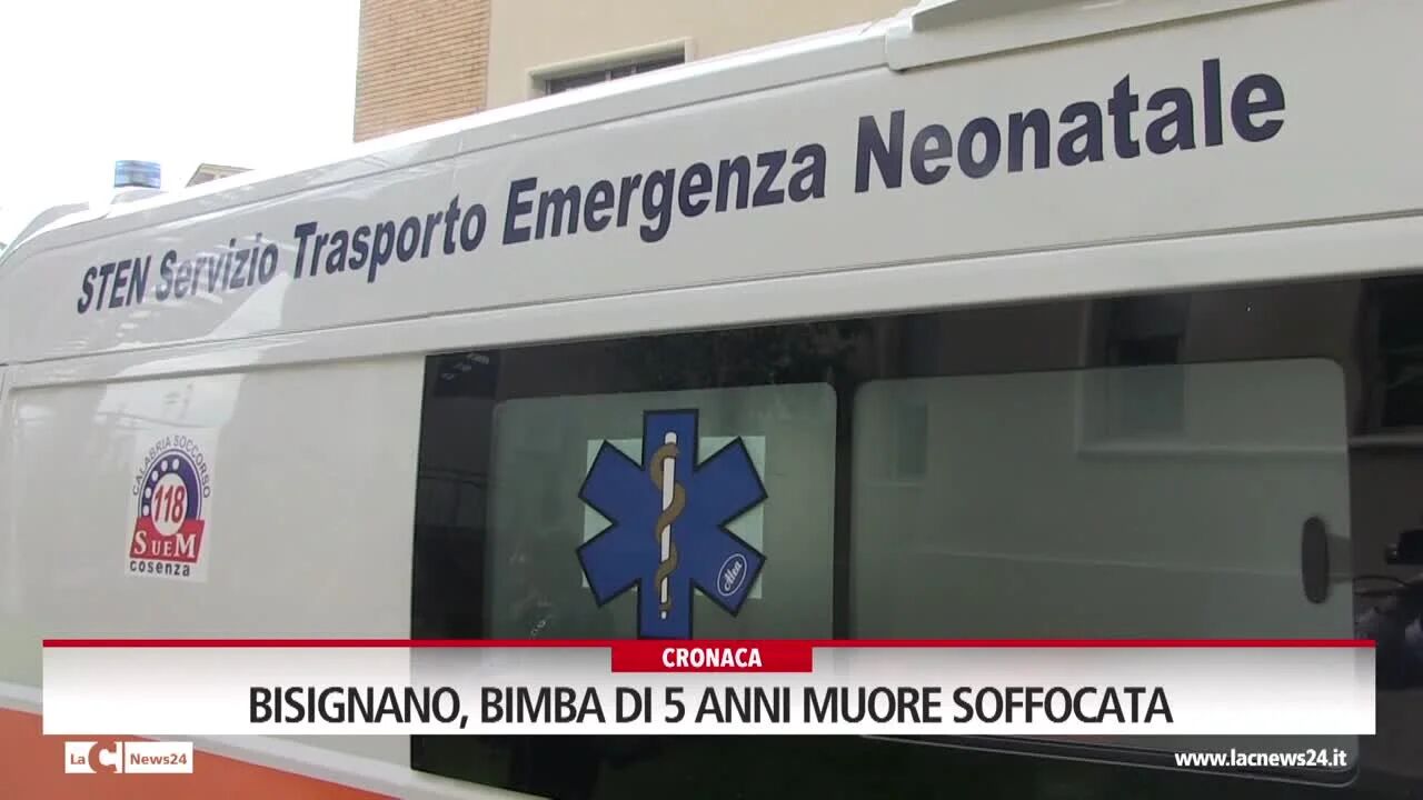 Bisignano, bimba di 5 anni muore soffocata