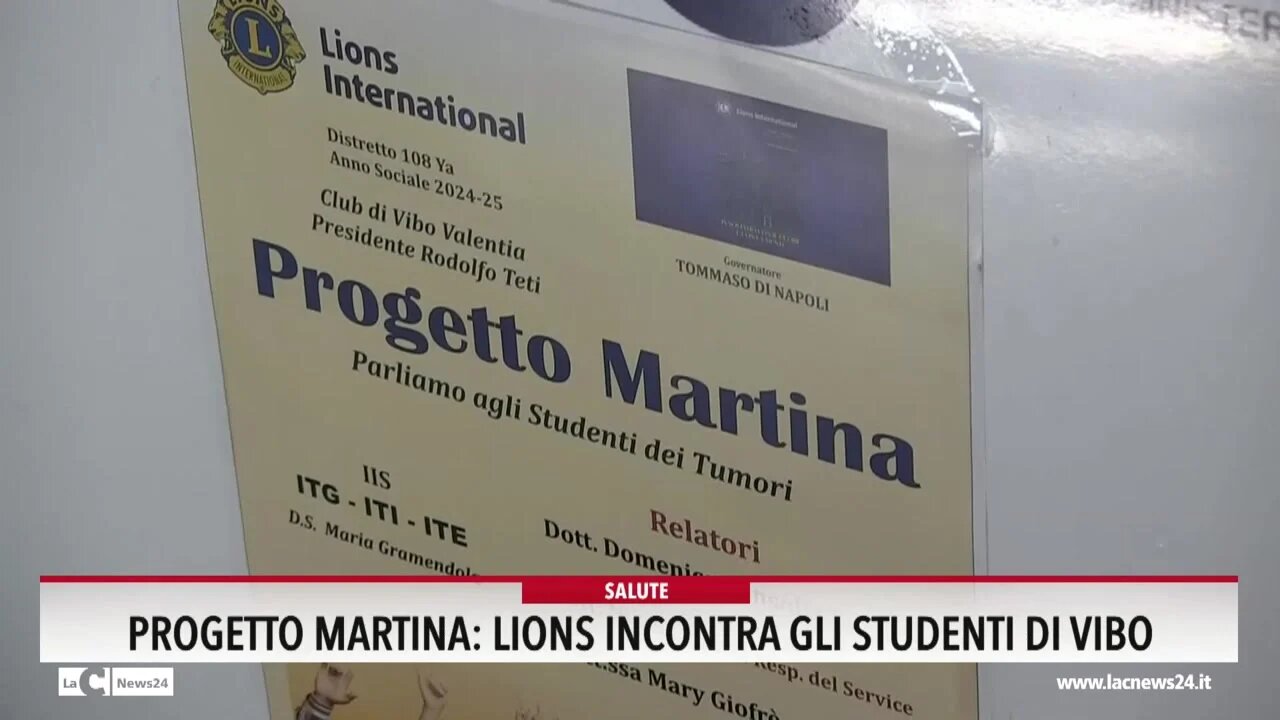 A lezione di prevenzione contro il cancro con il progetto Martina: il Lions incontra gli studenti di Vibo - VIDEO