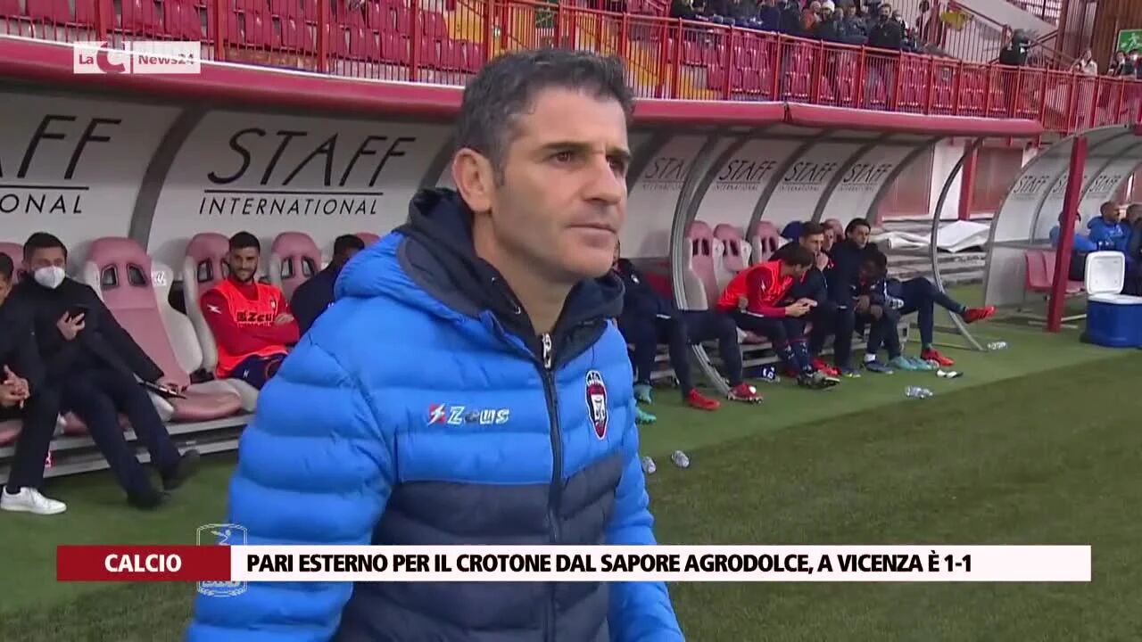 Pari esterno per il Crotone dal sapore agrodolce, a Vicenza è 1-1