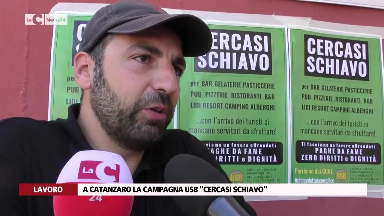 A Catanzaro la campagna Usb "Cercasi schiavo"