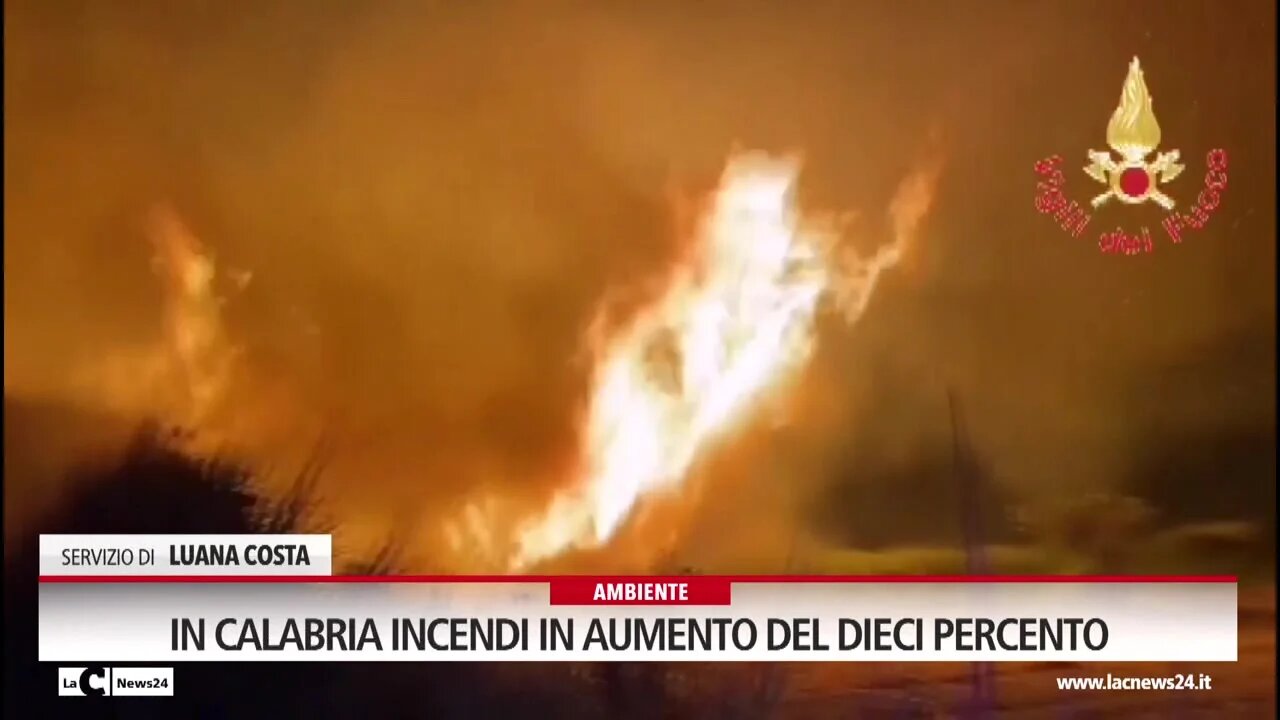 In Calabria incendi in aumento del dieci percento