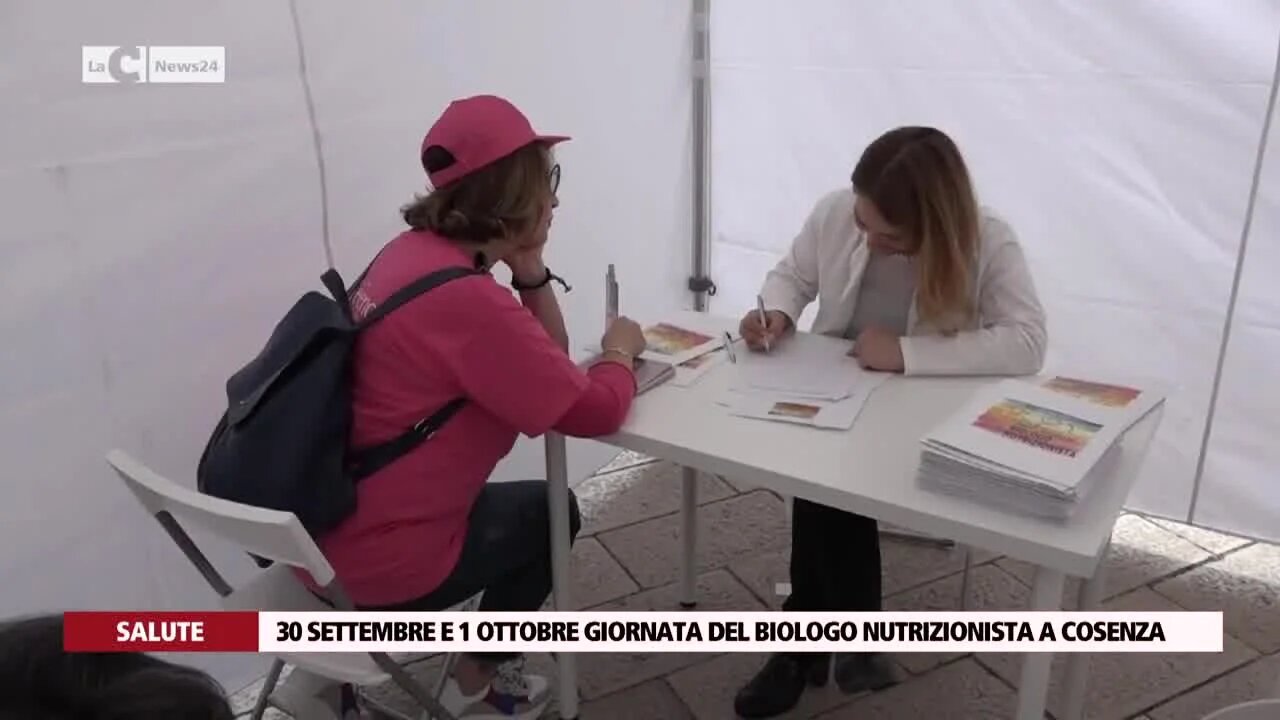 30 settembre e 1 ottobre giornata del biologo nutrizionista a Cosenza