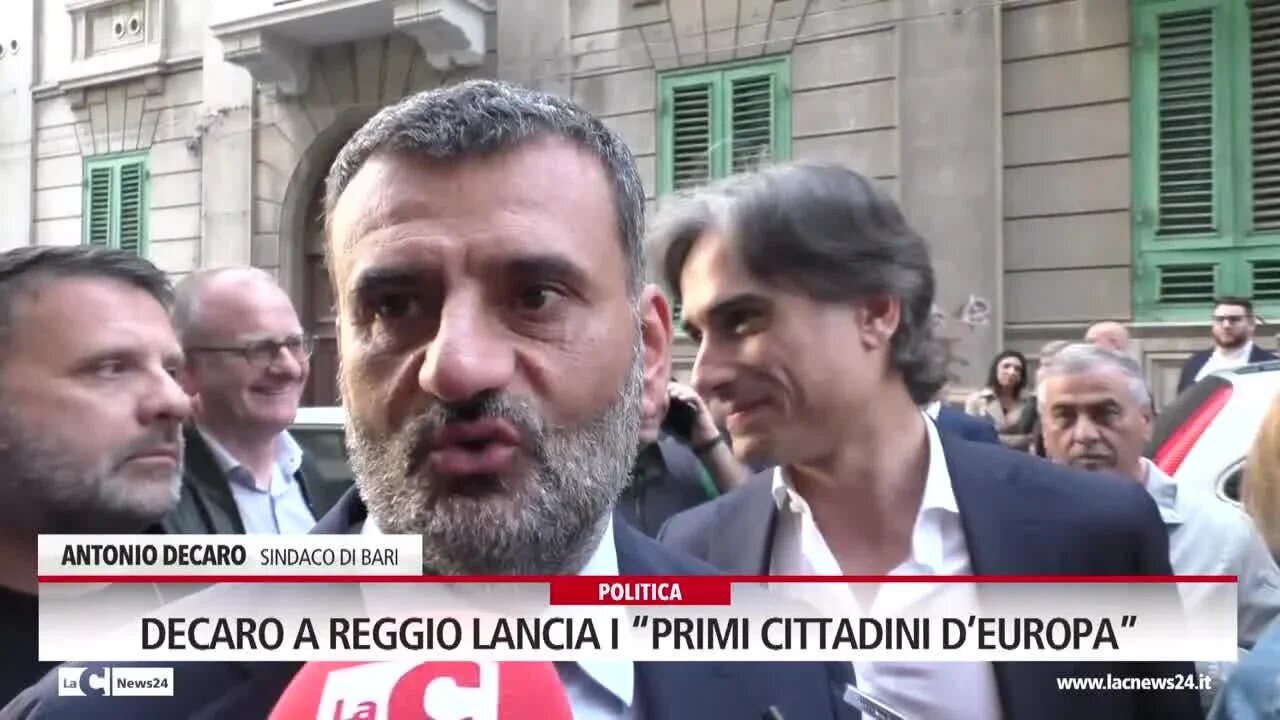 Decaro a Reggio lancia i “primi cittadini d’Europa”