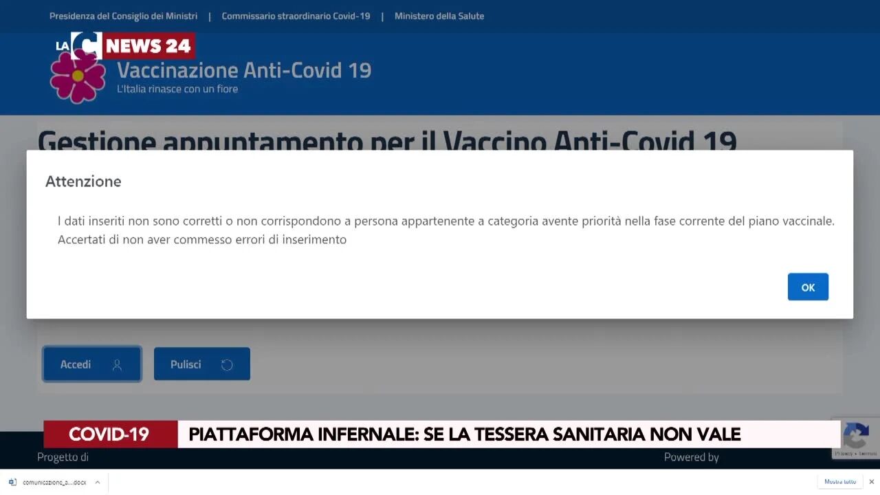 Piattaforma infernale: se la tessera sanitaria non vale