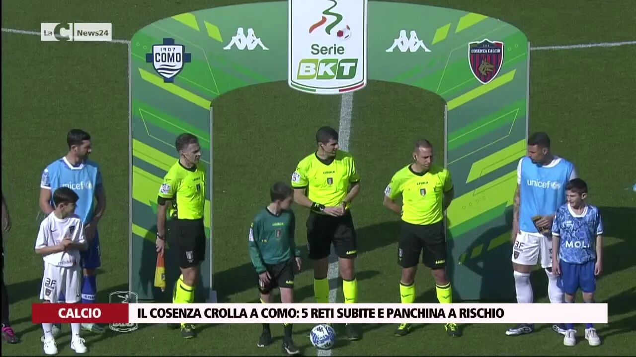 Il Cosenza crolla a Como, 5 reti subite e panchina a rischio