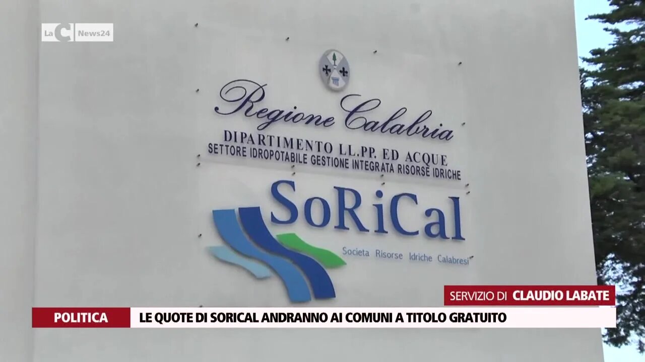 Le quote di Sorical andranno ai Comuni a titolo gratuito