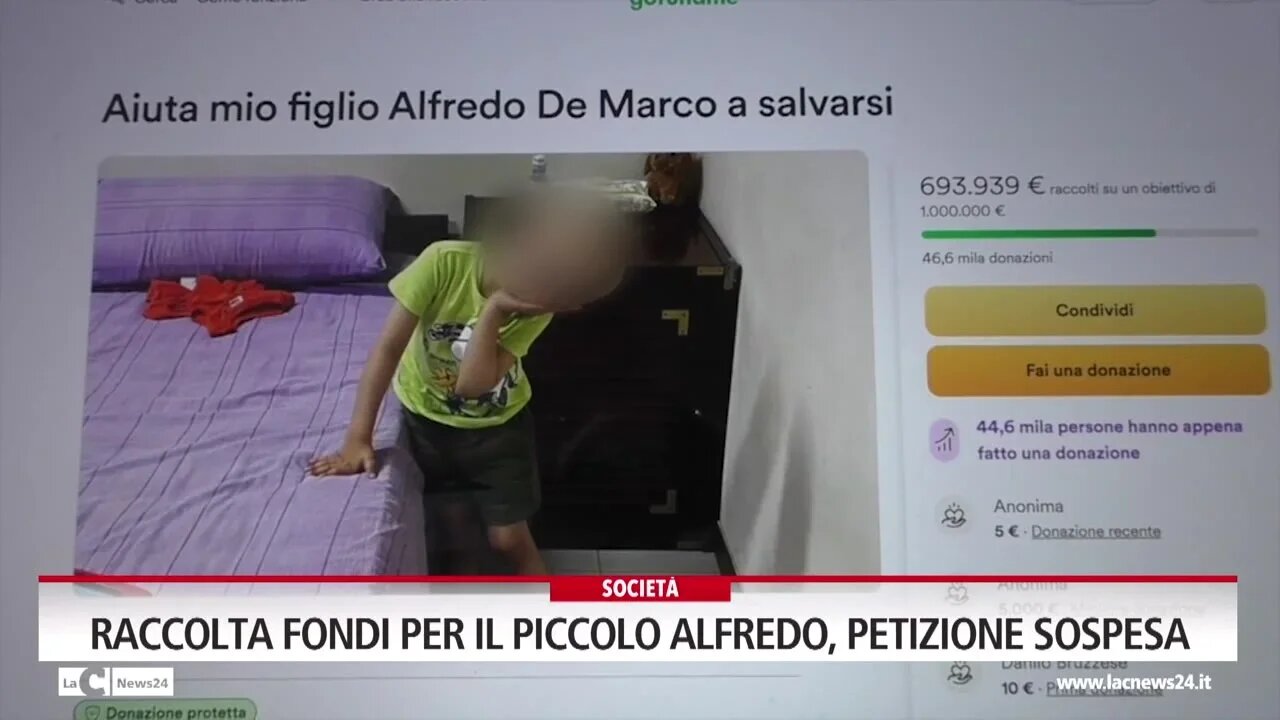 Raccolta fondi per il piccolo Alfredo, petizione sospesa