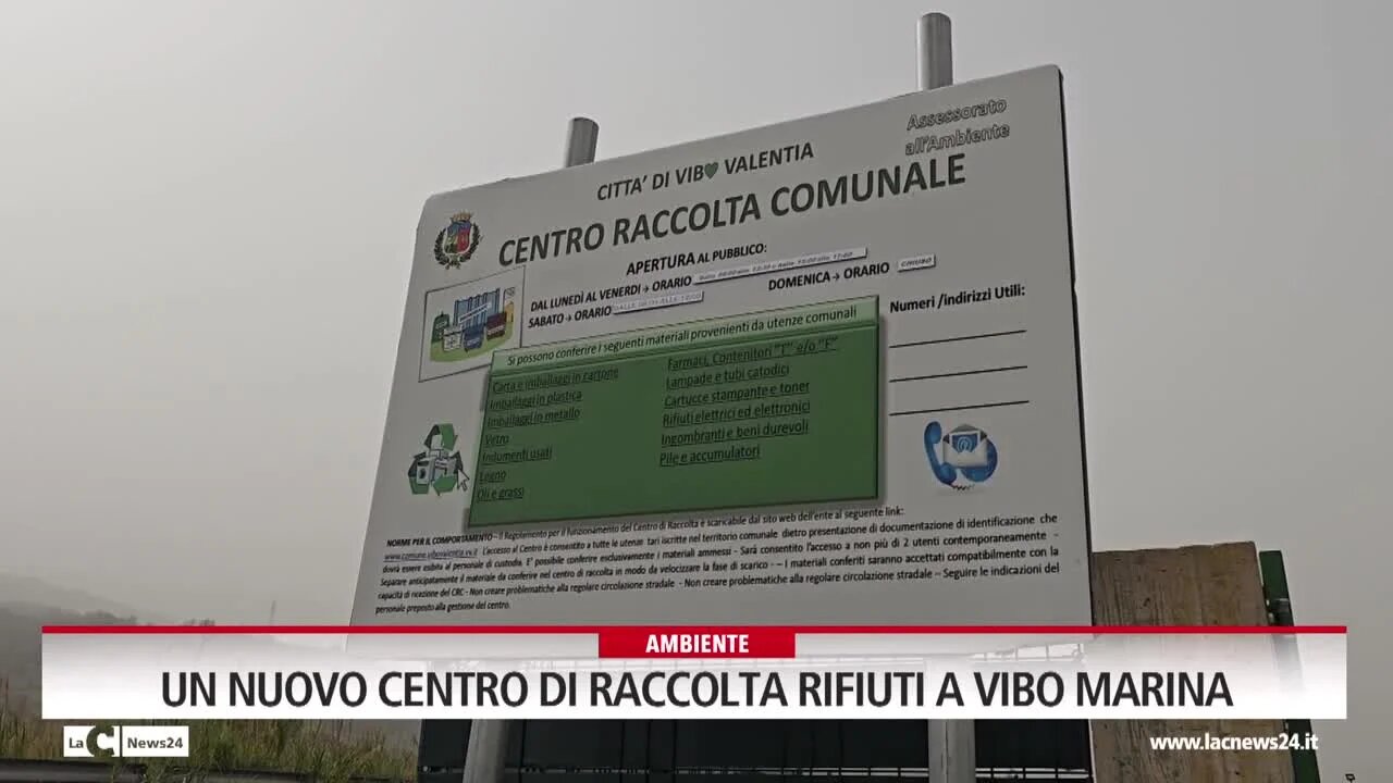 Un nuovo centro di raccolta rifiuti a Vibo Marina