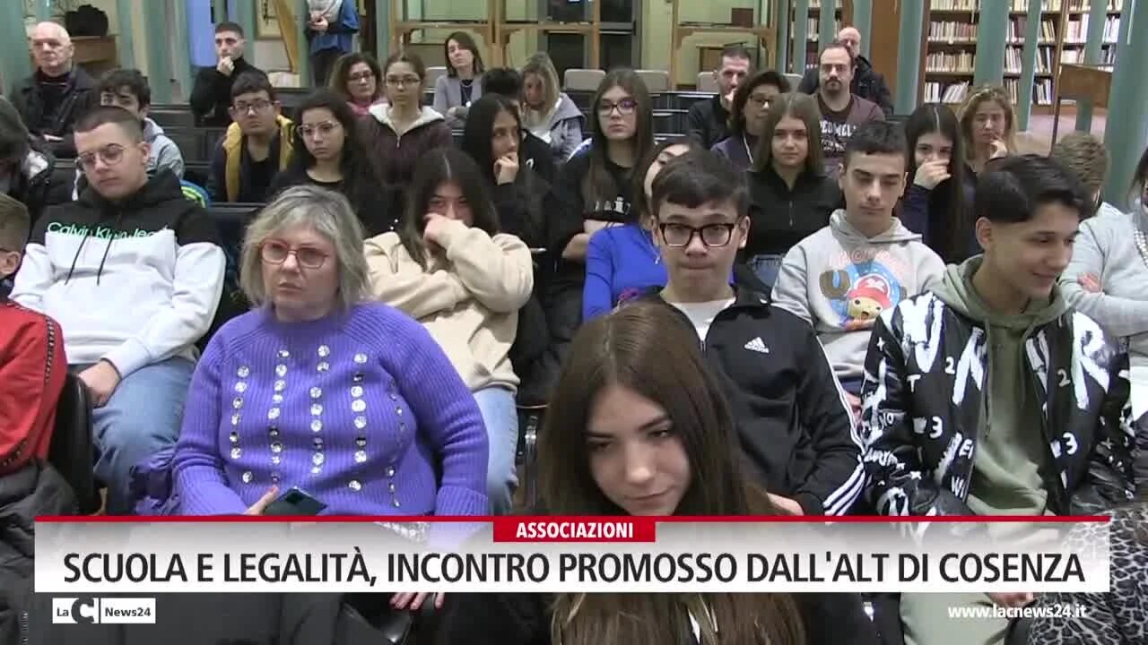 Scuola e legalità, incontro promosso dall'Alt di Cosenza