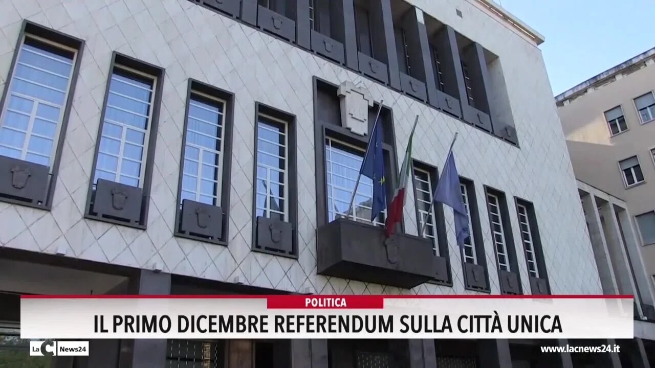 Il primo dicembre referendum sulla città unica