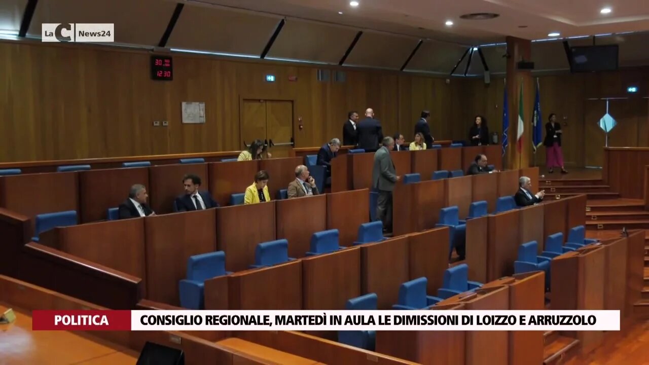 Consiglio Regionale, martedì in aula le dimissioni di Loizzo e Arruzzolo