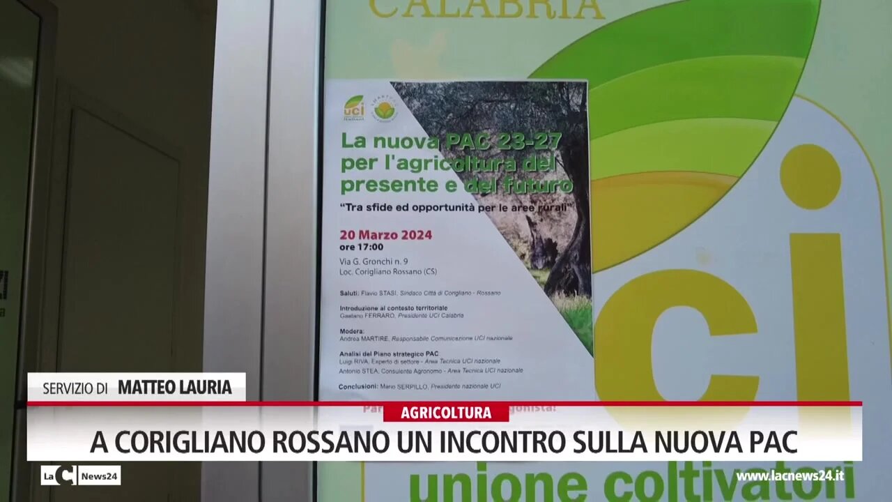 A Corigliano Rossano un incontro sulla nuova Pac