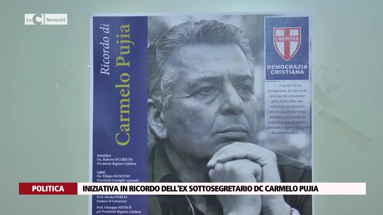 Iniziativa in ricordo dell’ex sottosegretario Dc Carmelo Pujia