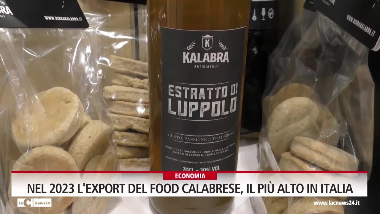 Nel 2023 l'Export del food calabrese, il più alto in Italia