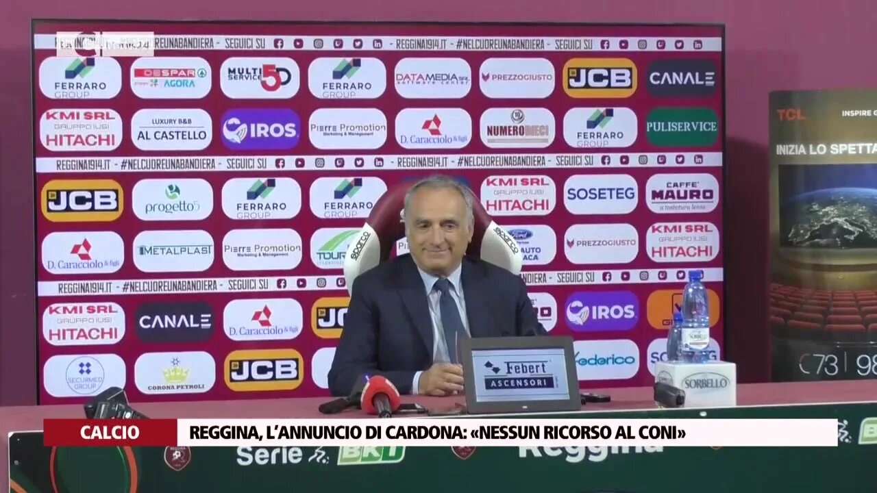 Reggina, l’annuncio di Cardona: «Nessun ricorso al Coni»