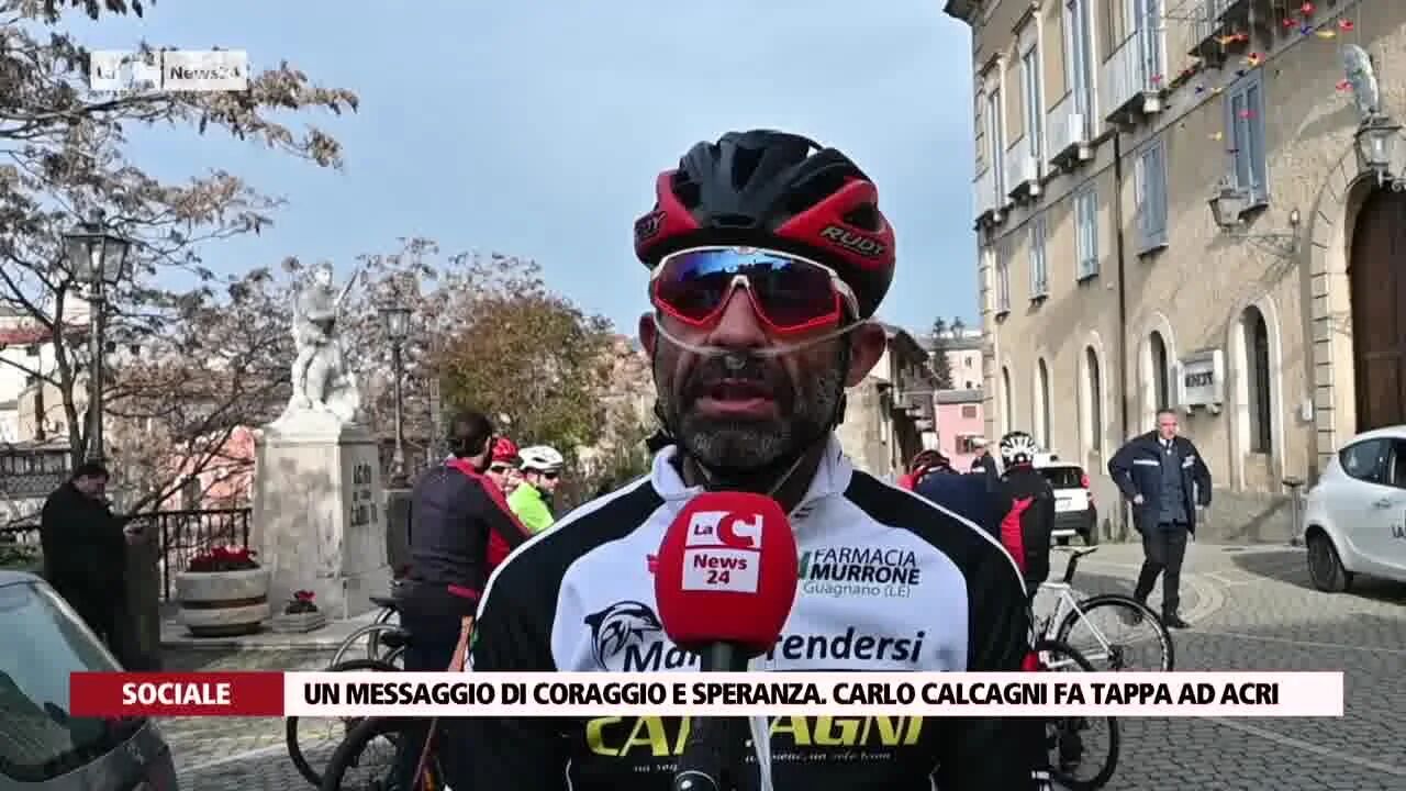 Un messaggio di coraggio e speranza. Carlo Calcagni fa tappa ad Acri