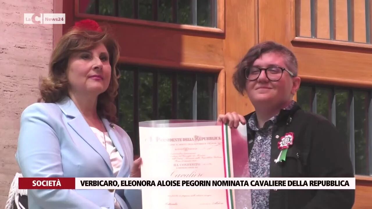 Verbicaro, Eleonora Aloise Pegorin nominata Cavaliere della Repubblica
