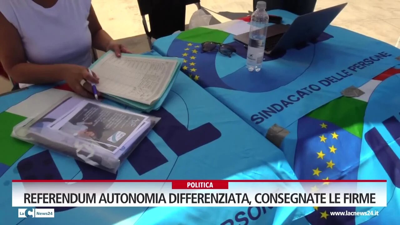 Referendum autonomia differenziata, consegnate le firme