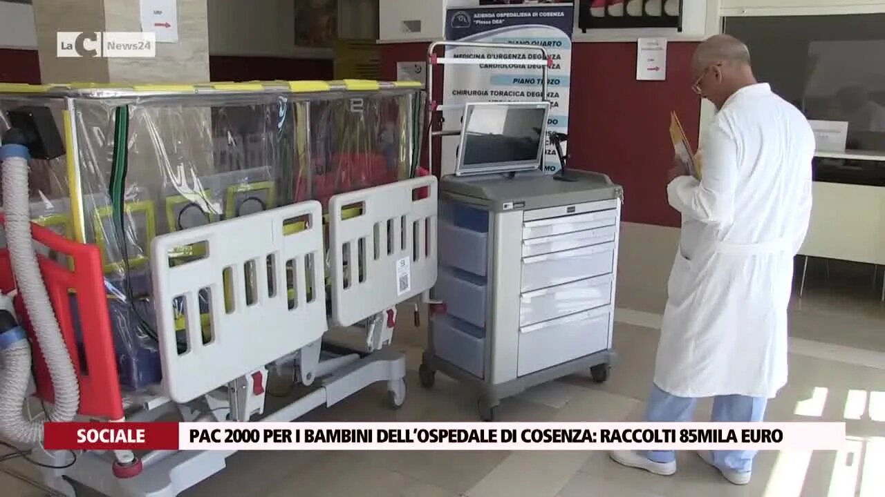 Pac 2000 per i bambini dell’ospedale di Cosenza: raccolti 85mila euro