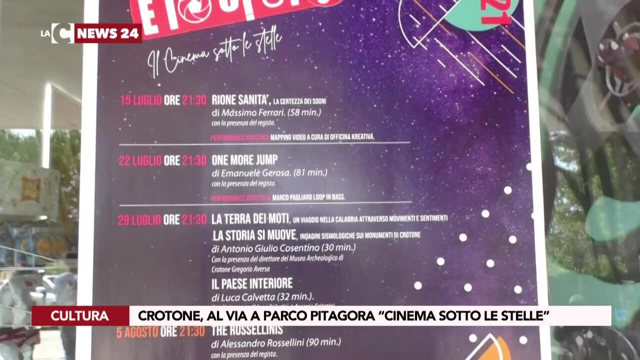 Crotone, al via a parco Pitagora “Cinema sotto le stelle”