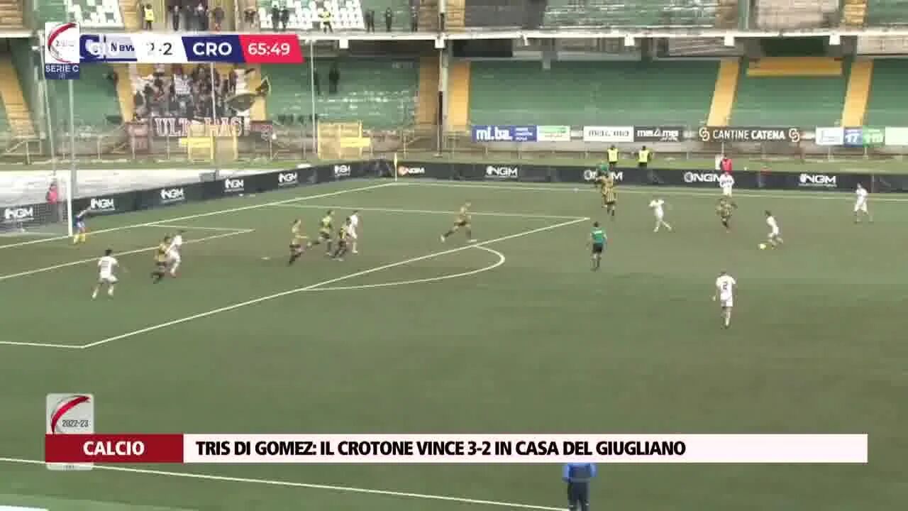 Tris di Gomez: il Crotone vince 3-2 in casa del Giugliano