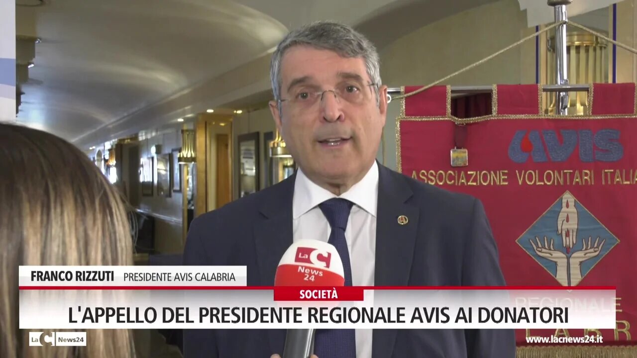 L'appello del presidente regionale Avis ai donatori