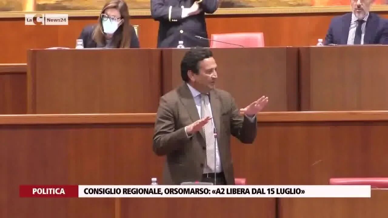 Consiglio regionale, Orsomarso: «A2 libera dal 15 luglio»