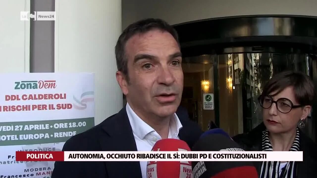 Autonomia, Occhiuto ribadisce il sì: dubbi Pd e costituzionalisti