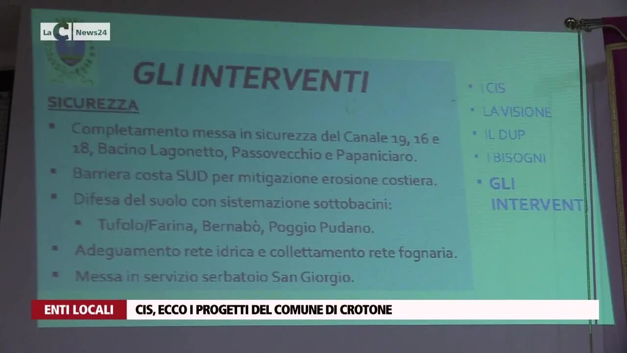 Cis, ecco i progetti del comune di Crotone