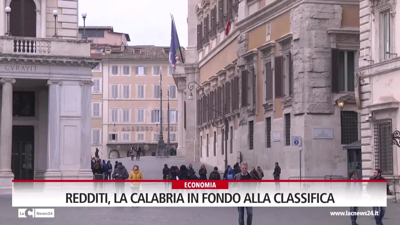 Redditi, la Calabria in fondo alla classifica