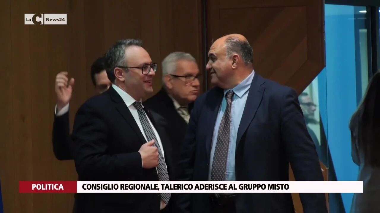 Consiglio Regionale, Talerico aderisce al gruppo misto