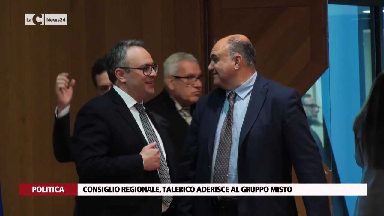 Consiglio Regionale, Talerico aderisce al gruppo misto